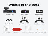 4K Front and Rear Dash Camera with WiFi GPS and Free 64GB SD Card LSB-59116