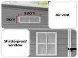 Giantz Garden Shed Outdoor Storage Box 1.87x1.28M Resin Tool Shed Backyard Grey SHED-FLAT-P-4X6-GR-ABC