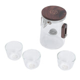 Glass Teapot with Strainer 330ml Magnetic Filtration Pot Water Separation Glass Teapot with 3 Cups V1294-YM0901-3118250017911