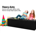 Artiss Storage Ottoman Blanket Box 140cm Leather Black OTM-L140-LEA-BK-AB