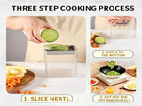 Multifunctional Vegetable Chopper, Onion & Vegetable and Fruit Cutter with Container, Kitchen V1366-AZ2-W-23504