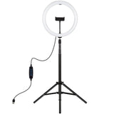 11.8 Led Ring Light With Tripod And Phone Clamp - 3 Modes Dual Colour Temperature Dimmable - Black V562-B1603TKP