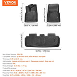 Automotive Floor Mats Fits for Tesla Model Y 2021-2024 3 pcs TPE Liners V952-SUVDBDTSLMODYIWUMV0