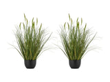 Artificial Grass, 2 Pack 889mm Cattail Grass in Pot, Premium PVC Faux Fake Greenery Shrubs V952-DPKXPLWCLS35CCHPH001V0