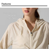Green XL Size Women's Lightweight Hooded Windbreaker Jacket - Nylon, Waterproof, Windproof, Sun V888-ELOSUNG53791