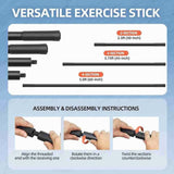 Yoga Stick 5 Ft Sturdy Steel Adjustable Stretching for Mobility, Flexibility and Balance Versatile V1366-AZ2-W-21669
