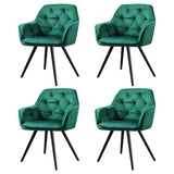 Artiss Dining Chairs Set of 4 Velvet Diamond Tufted Armchair Green MO-DIN-GRS058-VEL-GNX4
