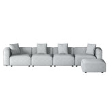 Artiss Modular Sofa Chaise Set 5-Seater Grey SBED-E-FA-02-5S-GY