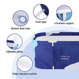 Weisshorn Foldable Bathtub PVC Spa Bucket Inflatable Cushion 134x65cm Navy Blue FB-PVC-140-DB