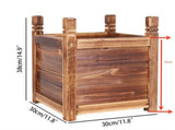 Small Raised Garden Bed 30x30x33/38cm Wooden Planter Box V178-66980