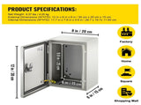 NEMA Steel Enclosure ,12 x 8 x 6'' NEMA 4X Steel Electrical Box, IP66 Waterproof & Dustproof, V952-DQXJSTCFS30X20X15V0