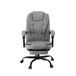 Artiss Office Chair Executive Fabric Seat Racing Computer Desk Chairs Footrest OCHAIR-L-1109SJ-GY