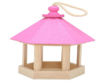 Wooden Bird Feeder Hanging Hexagonal House Shape Pet Bird Feeder Garden Decoration V1294-YM0901-3111210122411