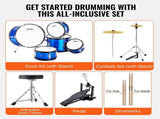 Kids Drum Set, 5-Piece, 406.4 mm Beginner Full Drum Set with Bass Toms Snare Floor Drum Adjustable V952-WJTJZG5JT16LU8B1VV0