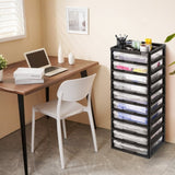 Plastic Storage Organizer 10-Tier Large Capacity with Organizer Top Black Frame V952-JTZCCHTZ10CJWVVC4V0