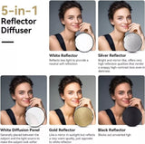 Hridz 110cm 5in1 portable light reflectors with Grip Translucent, Silver, Gold, White, and Black V571-HZ110CM5I1RFLCTR