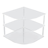 Acrylic Plate Organizer Holder Clear Corner Shelf 3 Tier Kitchen Cabinet Space Saver Bathroom V1294-YM0901-3117250070311