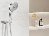 Handheld Shower Head Holder 4.7'' High Pressure Silver SHOWER-A6-RO-SI