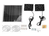 Solar Powered Exhaust Fan Kit 75W Monocrystal Silicon IPX7 Waterproofing 6.7in Dual Solar V1294-YM0901-3113250069211