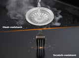 Cefito Kitchen Sink 116x50cm Granite Stone Sink Double Bowl Black SINK-STONE-A-11650-BK