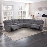 Large Sectional Corner Modular Lounge Suite in Fabric with Electric Recliner V43-SOF-HRLEY-GP