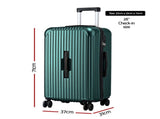 Wanderlite 28" Trunk Luggage Suitcase Travel 5 Wheels Type-C Port TSA Green LUG-ABS-TRUK-28-GN