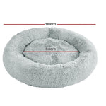 i.Pet Pet Bed Dog Cat 110cm Calming Extra Large Soft Plush Light Grey PET-BED-D110-LTGR