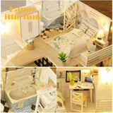 Dollhouse Miniature with Furniture Kit Plus Dust Proof and Music Movement - Happy time V178-13202
