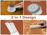 Fabric Shaver Fuzz Remover Rechargeable, Electric Lint Remover Shaver with 2Blades Digital V1192-AZ-W-2635