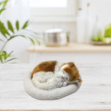 Realistic Sleeping Cat Toy Breathing Cat Stuffed Animal Doll with Mat Plush Toys for Children Home V1294-YM0714-10332431