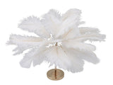 Feather Table Lamp Touch Switch USB Ostrich Feather Lamp 3 Color Dimming Desk Lamp with Gold Metal V1294-YM0718-3119220110911