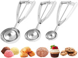 Ice Cream Scoops Set 3 PCS Scoops for Baking, Fits Right & Left Handed, Stainless Steel V1259-DP01-A-3259
