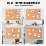 48"x36" Large Cork Board Wall-Mounted Bulletin Board with Pin Board Perfect for School, Home, V952-RMB48X36WLBKMTG00V0