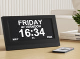 Artiss 7" Digital Day Clock Calendar Alarm Black DDC-7INCH-BK