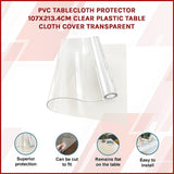 PVC Tablecloth Protector 107X213.4CM Clear Plastic Table Cloth Cover Transparent V63-838511