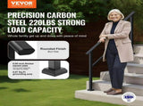 Handrails for Outdoor Steps, 4-5 Step Stair Hand Rail Kit, Transitional Carbon Steel Railings with V952-FGDHGZLSLZFSIFL6RV0