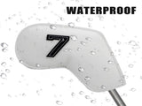 Yellow Golf Iron Head Covers Set of 10 - Waterproof PU Leather Club Protectors with Embroidered V888-ELOSUNG23727