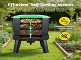 Gardeon Compost Bin 4-Tray Stackable Worm Farm Composter with Liquid Fertiliser Tap CBIN-4LVL-GNBK