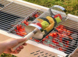 304 Stainless Steel Rolling Grill Basket Set with Removable Handle for Vegetables, Shrimp and V1189-LC-HW-00409