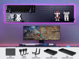 CARLA HOME Pegboard Wall Organizer Kit with 3 Modular Black Panels & 17 Accessories for Gaming, V178-36275