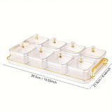 1-Piece 8-Compartment Snack Tray, BPA-Free Plastic Food-Grade Snack Organizer, Perfect for Nuts, V1106-GGSND001