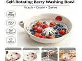 Berry Bowls With Holes Ceramic,berry Washing Bowl Auto-Spin Swirl Drainage Berries, Grapes, Vanilla, V1107-122-07702-RED