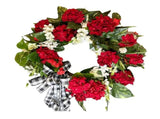 Red Geranium Wreath Spring Summer Front Door Red Geranium Summer Wreath Home Decor V1192-AZ-W-27943