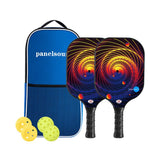 PS Series Colorful Textured Fiberglass Pickleball Paddles Set with 2 Rackets, 4 Balls and Portable V888-ELOSUNG55145-10