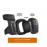 Professional Knee Pads for Work - Heavy Duty Foam Padding Gel Construction Knee Pads with Strong V1366-AZ2-W-24232