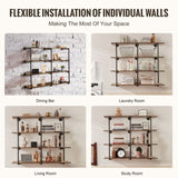 VEVOR Industrial Pipe Shelf 4 Tier 3PCS 11.8in W Wall-Mount Planks NOT Included V952-JSGZWJYGWMBHRV3CYV0