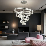 BAMDECOR A18813/5 Modern LED ChandelierRings Round Ceiling Lighting Fixture 3 Color Temperatures V255-BAM-188135-SILVER