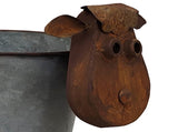 Rusty Sheep Planter W Galv Pot 31x34cm V637-71607SHP