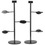 Cup Holder 3 Holes Black Appearance Iron Material Simple Stylish Cup Display Stand for Party V1294-YM0523-3117220076011