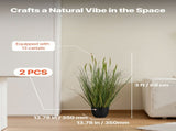 Artificial Grass, 2 Pack 889mm Cattail Grass in Pot, Premium PVC Faux Fake Greenery Shrubs V952-DPKXPLWCLS35CCHPH001V0
